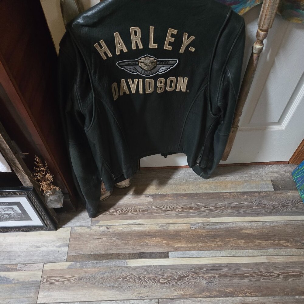 2002 Vintage Leather Harley Davidson womens bomber